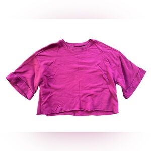 7 For All Mankind Burgundy Short Sleeve Crop Top XS